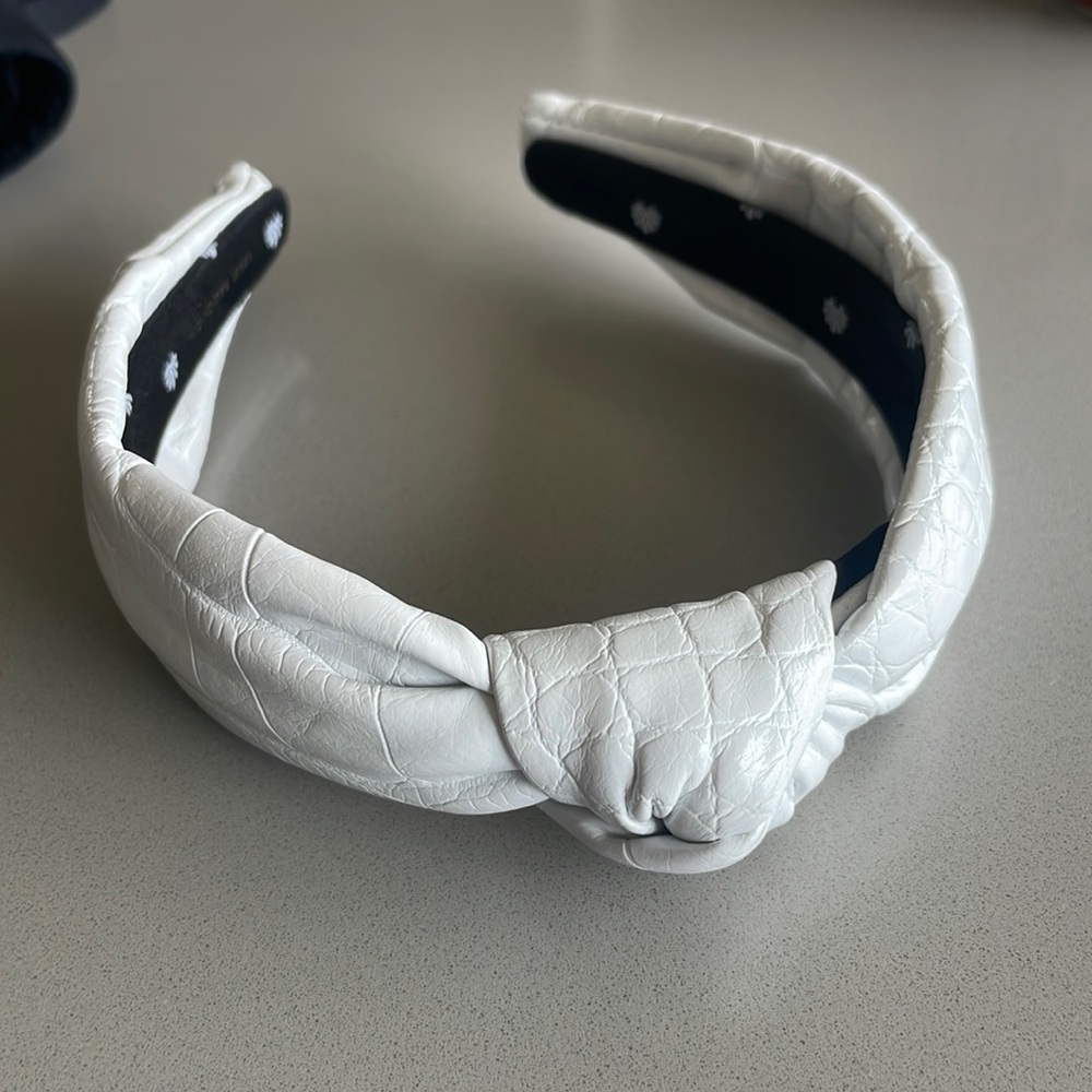 Lele Sadoughi White Quilted Headband